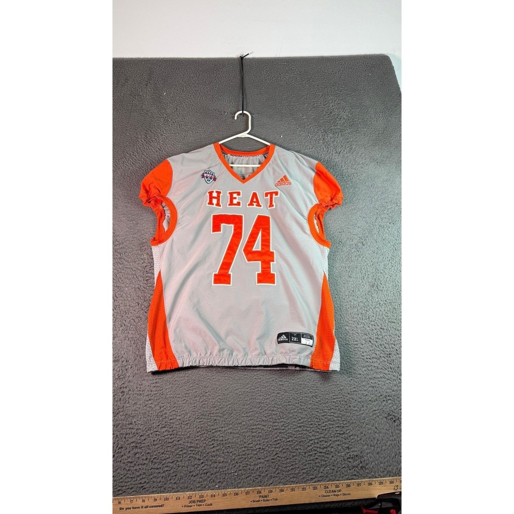 Utah Falconz Jersey Womens 2XL Gray Orange WNFC Football Adidas HEAT 74 Stitched
